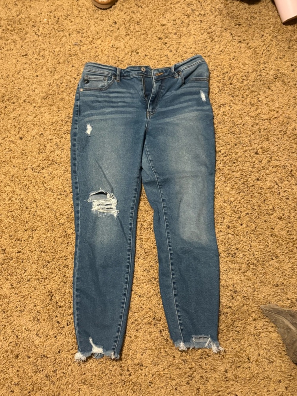 KanCan Distressed Skinny Jeans in Medium Blue